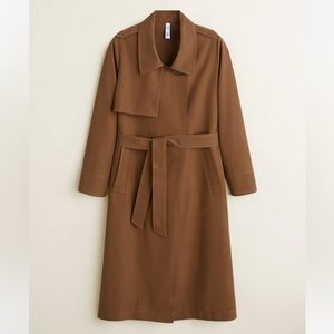 Mango Flowy Lapel Trench Coat